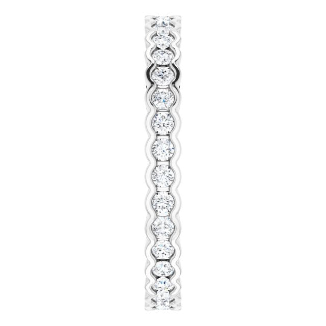 The Adelia — Scalloped Channel-Set Eternity Wedding Band - view 4