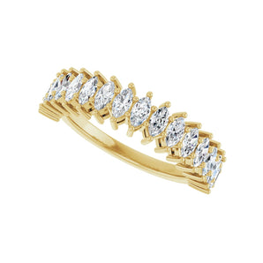 1 1/8 ct tw Shared-Prong Lab Grown Anniversary Band in 14K White ... - view 5