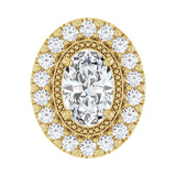 5/8 ct Oval Lab Grown Diamond Halo Pendant in 14K White Gold