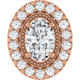 The Dex — Oval Halo Pendant - Rose