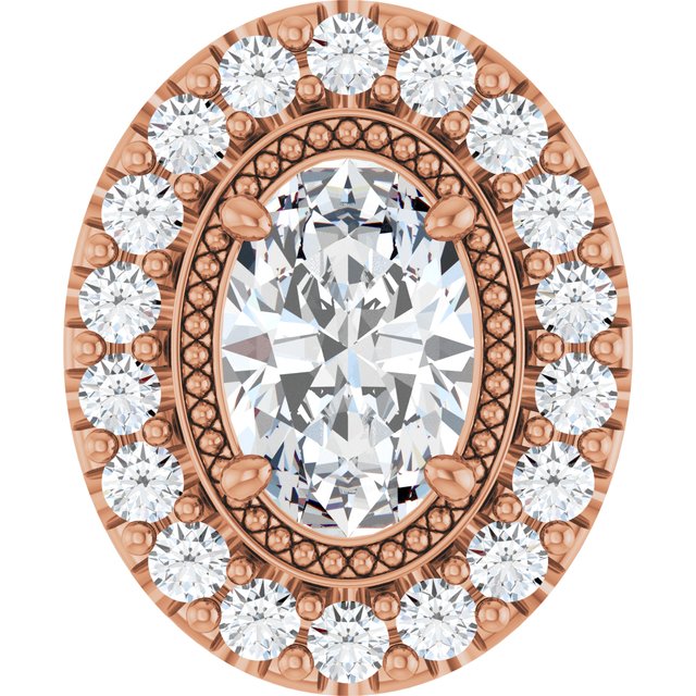 The Dex — Oval Halo Pendant - Rose