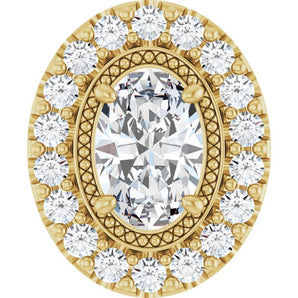 The Dex — Oval Halo Pendant - Yellow