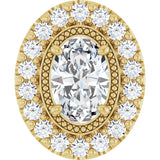 The Dex — Oval Halo Pendant - Yellow