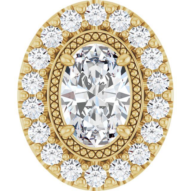 The Dex — Oval Halo Pendant - Yellow