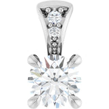 The Blodwyn — Round Claw-Prong Accented Pendant