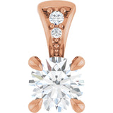 The Blodwyn — Round Claw-Prong Accented Pendant - Rose