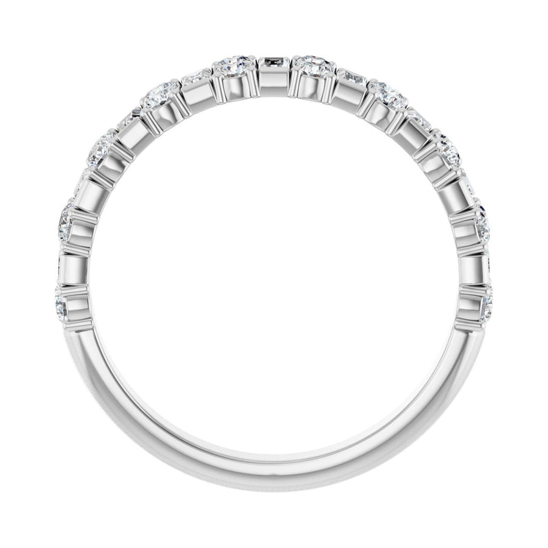 9/10 ct tw Accented Lab Grown Anniversary Band in 14K White Gold... - view 2