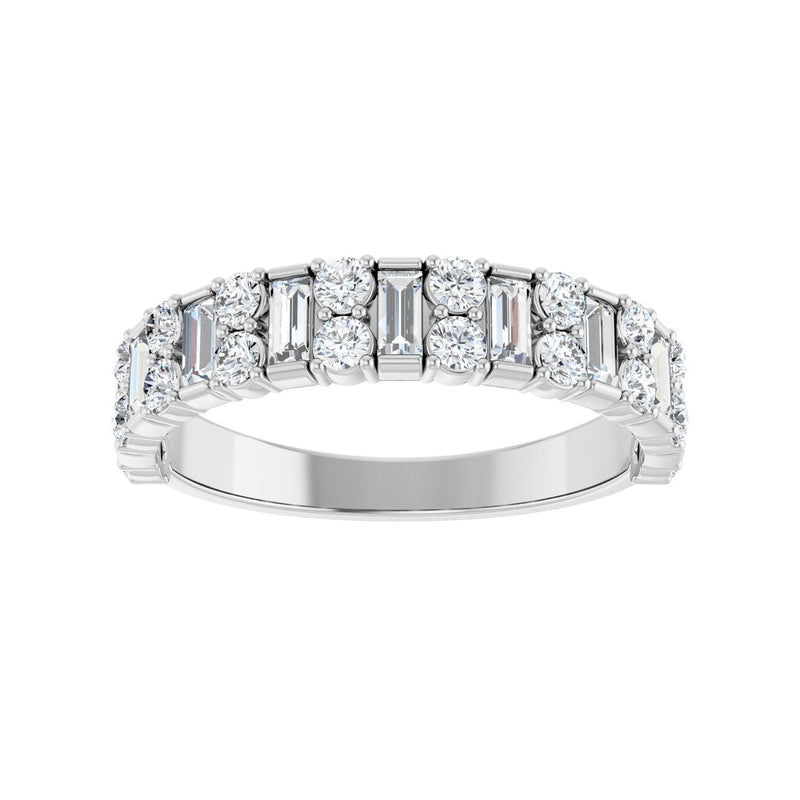 9/10 ct tw Accented Lab Grown Anniversary Band in 14K White Gold... - view 3