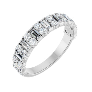 9/10 ct tw Accented Lab Grown Anniversary Band in 14K White Gold...