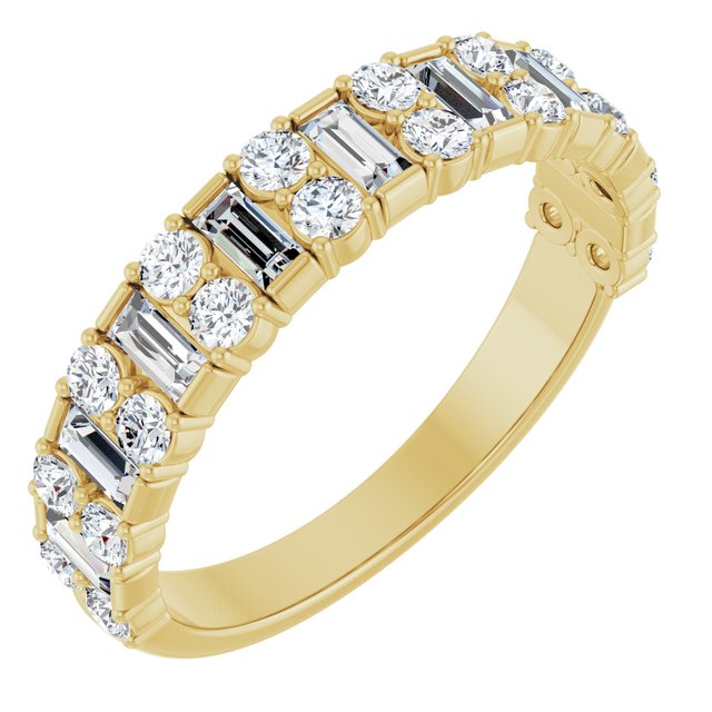 The Cara — Accented Anniversary Band - Yellow