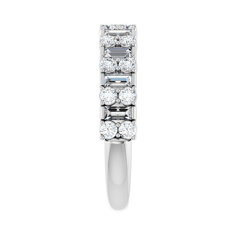 9/10 ct tw Accented Lab Grown Anniversary Band in 14K White Gold... - view 4