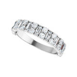 9/10 ct tw Accented Lab Grown Anniversary Band in 14K White Gold... - view 5