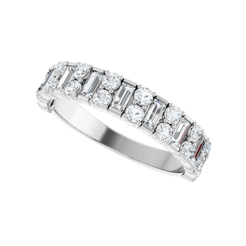 9/10 ct tw Accented Lab Grown Anniversary Band in 14K White Gold... - view 5
