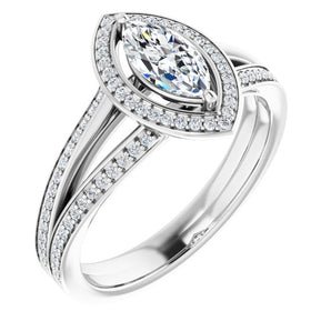 The Opal — Round Halo Engagement Ring - view 1