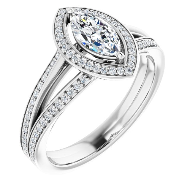 The Opal — Round Halo Engagement Ring - view 1