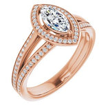 The Opal — Round Halo Engagement Ring — Rose Gold
