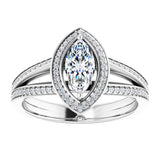 The Opal — Round Halo Engagement Ring - view 3