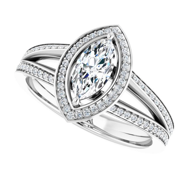 The Opal — Round Halo Engagement Ring - view 5