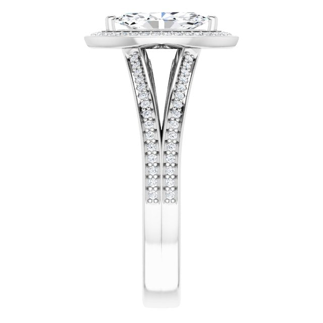 The Opal — Round Halo Engagement Ring - view 4