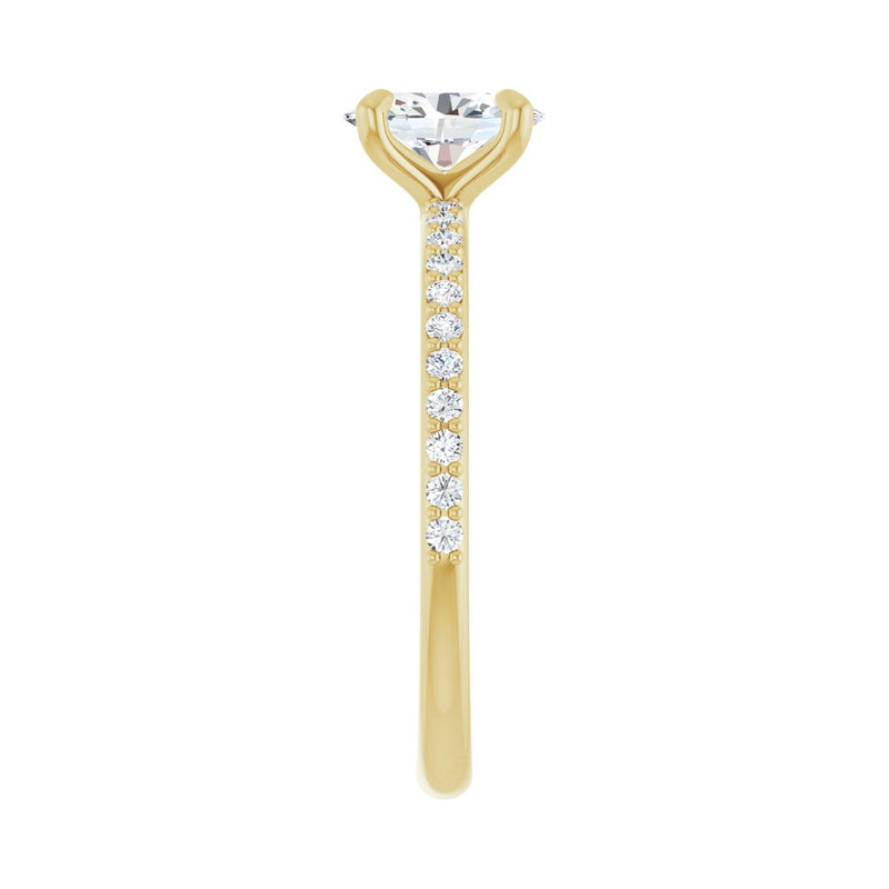 1 1/5 ct Oval Lab Grown Diamond Accented Engagement Ring in 14K W... - view 4