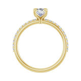 1 1/5 ct Oval Lab Grown Diamond Accented Engagement Ring in 14K W... - view 2