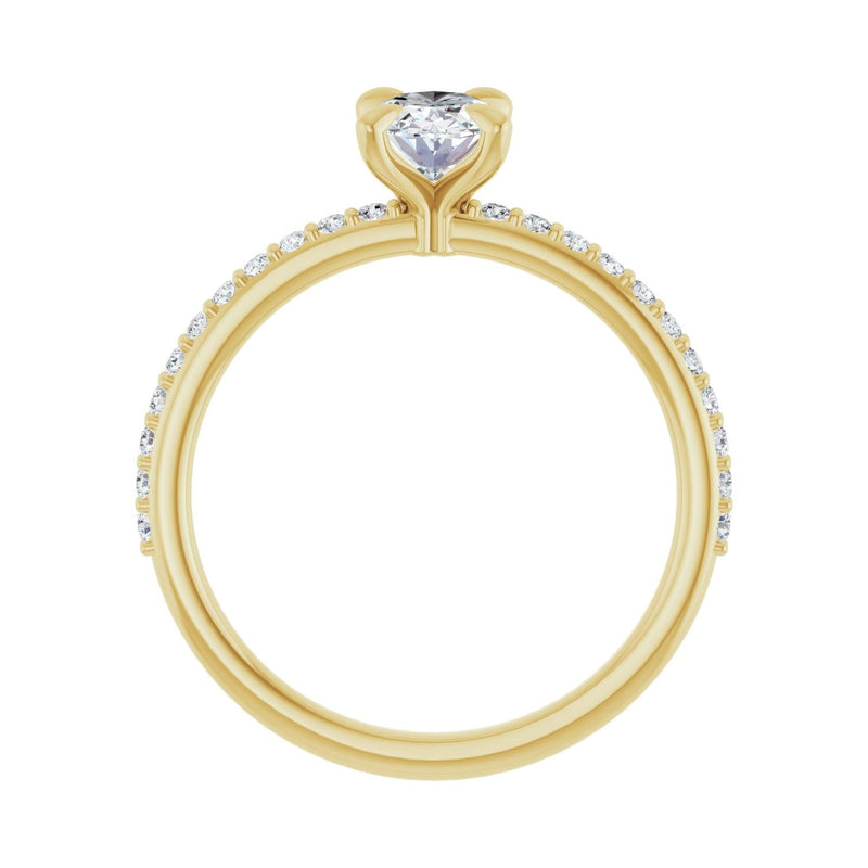 1 1/5 ct Oval Lab Grown Diamond Accented Engagement Ring in 14K W... - view 2