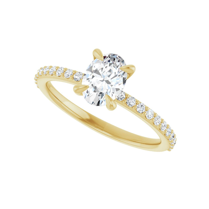 1 1/5 ct Oval Lab Grown Diamond Accented Engagement Ring in 14K W... - view 5