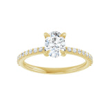 1 1/5 ct Oval Lab Grown Diamond Accented Engagement Ring in 14K W... - view 3
