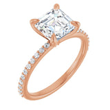 The Violet — Accented Engagement Ring - Rose
