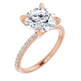 The Garnet — Accented Engagement Ring - Rose