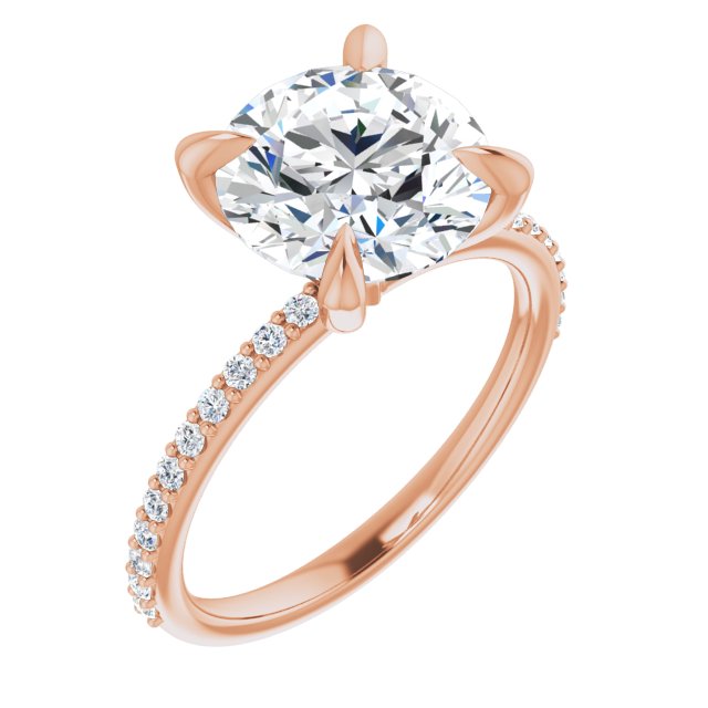 The Garnet — Accented Engagement Ring - Rose