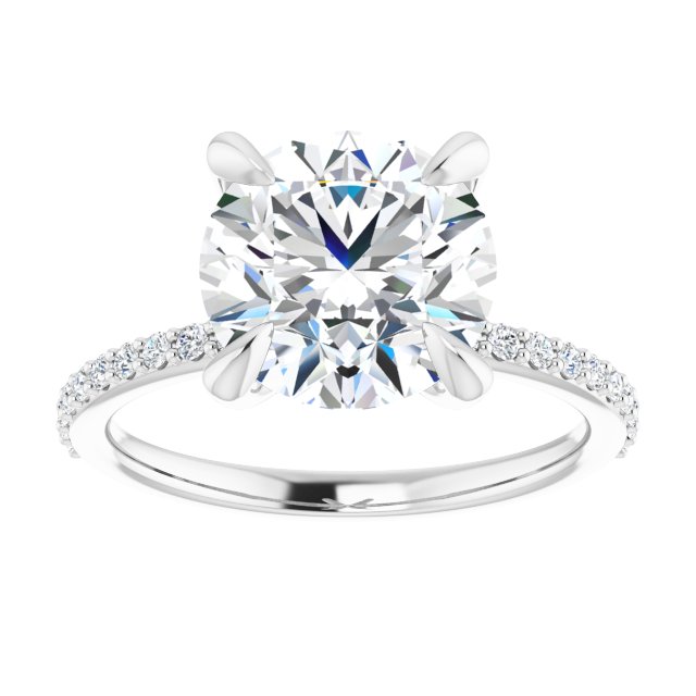 1 1/5 ct Round Lab Grown Diamond Accented Engagement Ring in 14K ... - view 3