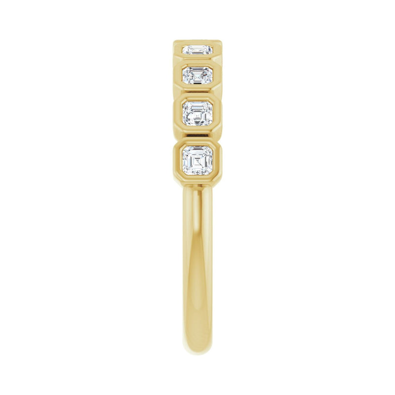 1 1/8 ct tw Bezel Lab Grown Anniversary Band in 14K White Gold... - view 4