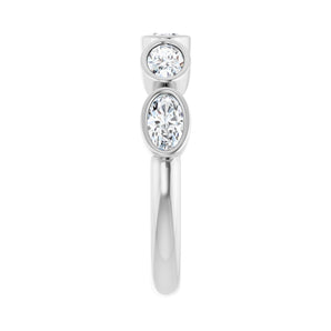 1 ct tw Bezel Lab Grown Anniversary Band in 14K White Gold... - view 4