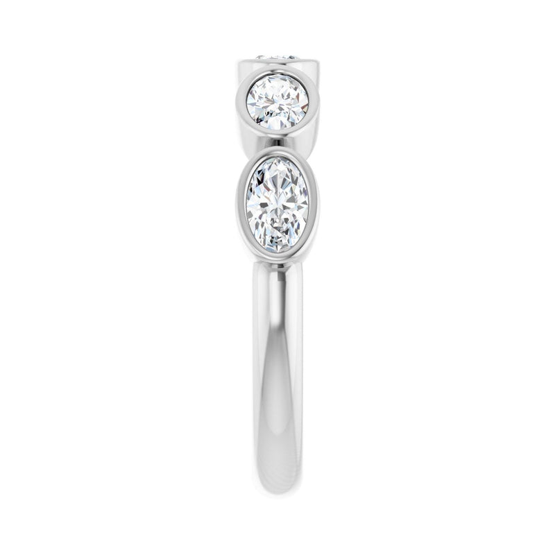 1 ct tw Bezel Lab Grown Anniversary Band in 14K White Gold... - view 4