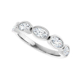 1 ct tw Bezel Lab Grown Anniversary Band in 14K White Gold... - view 5