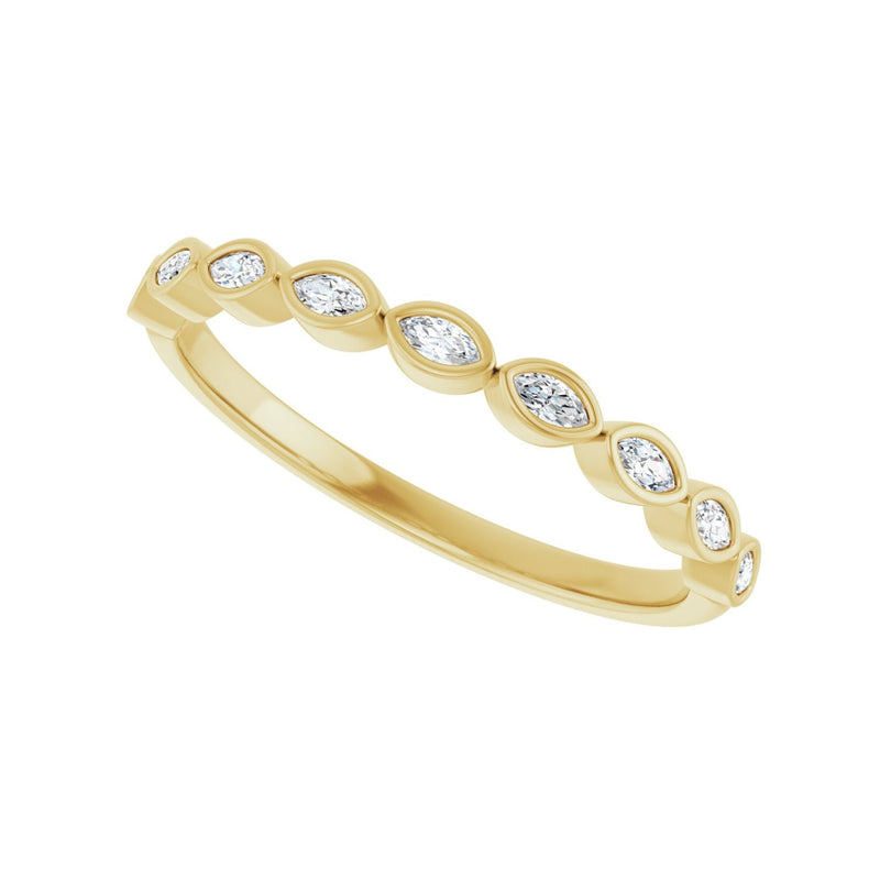 1/2 ct tw Bezel Lab Grown Anniversary Band in 14K White Gold... - view 5
