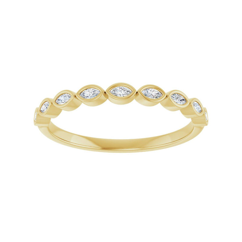1/2 ct tw Bezel Lab Grown Anniversary Band in 14K White Gold... - view 3