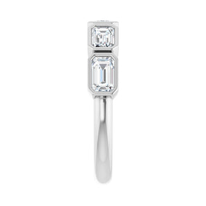 1 1/2 ct tw Bezel Lab Grown Anniversary Band in 14K White Gold... - view 4