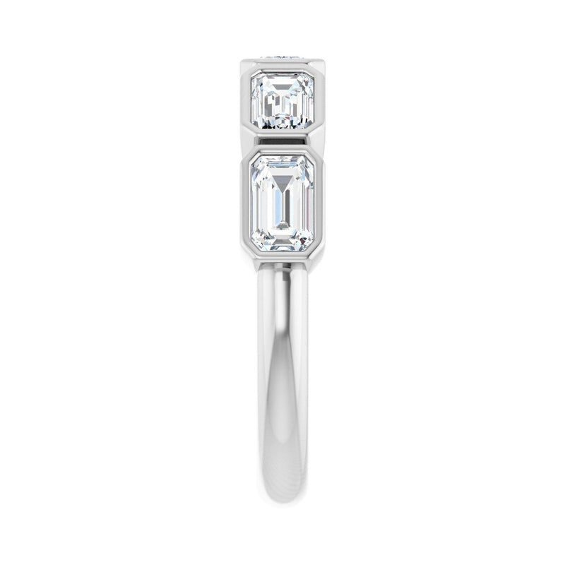 1 1/2 ct tw Bezel Lab Grown Anniversary Band in 14K White Gold... - view 4