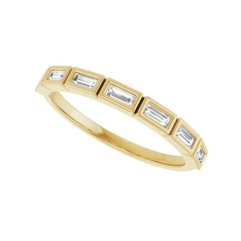 1/2 ct tw Bezel Lab Grown Anniversary Band in 14K White Gold... - view 5