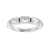 1 1/2 ct tw Bezel Lab Grown Anniversary Band in 14K White Gold... - view 3
