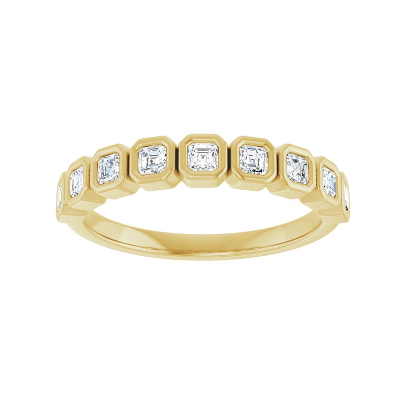 1 1/8 ct tw Bezel Lab Grown Anniversary Band in 14K White Gold... - view 3