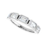 1 1/2 ct tw Bezel Lab Grown Anniversary Band in 14K White Gold... - view 5