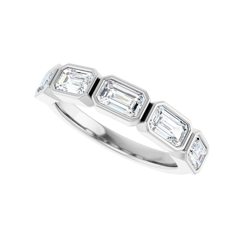 1 1/2 ct tw Bezel Lab Grown Anniversary Band in 14K White Gold... - view 5