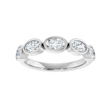 1 ct tw Bezel Lab Grown Anniversary Band in 14K White Gold... - view 3