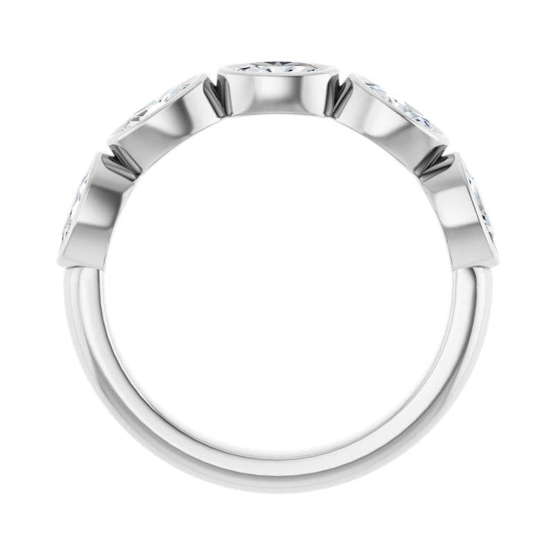 1 ct tw Bezel Lab Grown Anniversary Band in 14K White Gold... - view 2