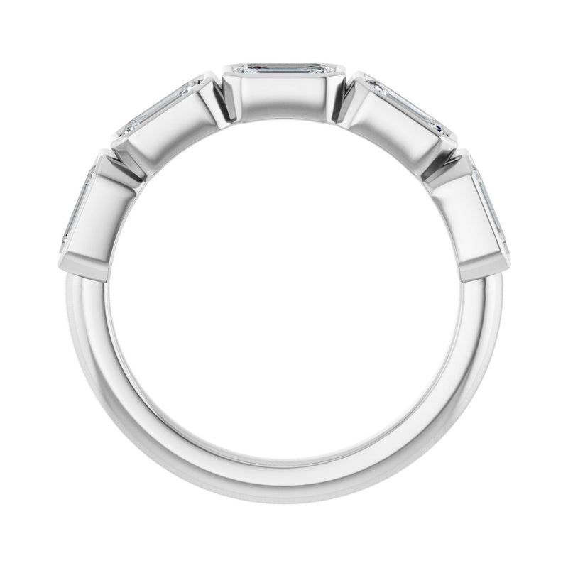 1 1/2 ct tw Bezel Lab Grown Anniversary Band in 14K White Gold... - view 2
