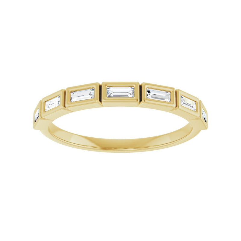 1/2 ct tw Bezel Lab Grown Anniversary Band in 14K White Gold... - view 3