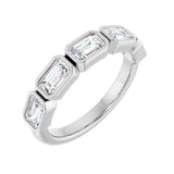 1 1/2 ct tw Bezel Lab Grown Anniversary Band in 14K White Gold...